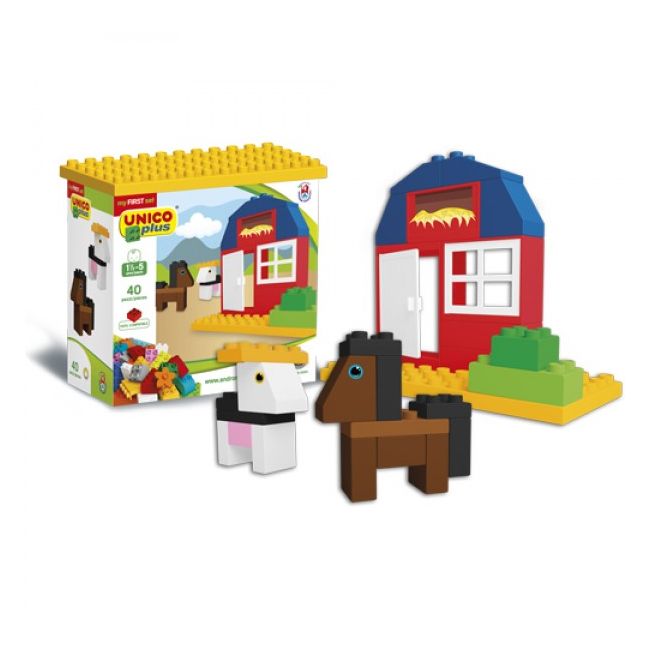 Set constructie Unico Ferma Mica 40 piese - SOLUN8598