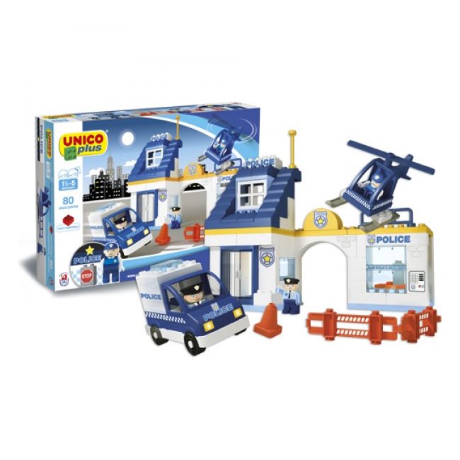 Set constructie Unico Statie de politie 80 piese  - SOLUN8544-0002