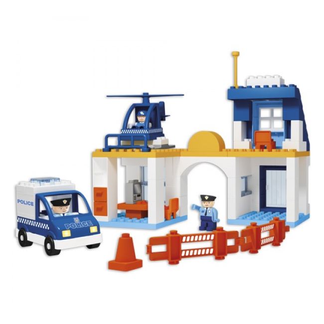 Set constructie Unico Statie de politie 80 piese  - SOLUN8544-0002