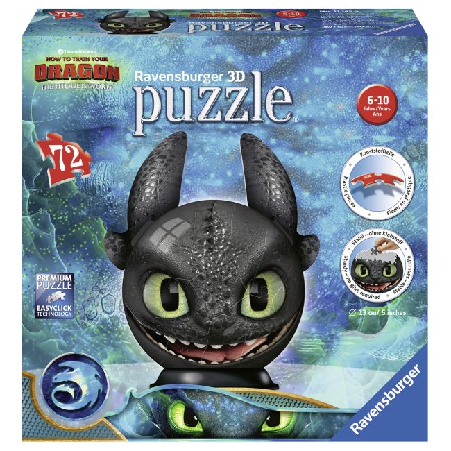 PUZZLE 3D DRAGONS III_TOOTHLESS, 72 PIESE - ARTRVS3D11145