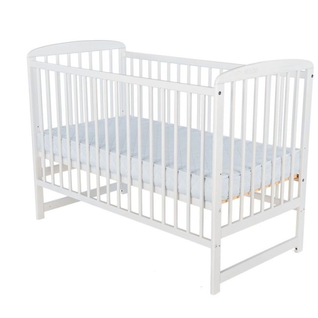 BabyNeeds - Patut din lemn Ola 120x60 cm, Alb BYNBOOLA01AL
