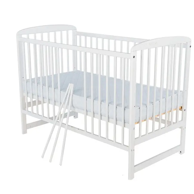 BabyNeeds - Patut din lemn Ola 120x60 cm, Alb BYNBOOLA01AL
