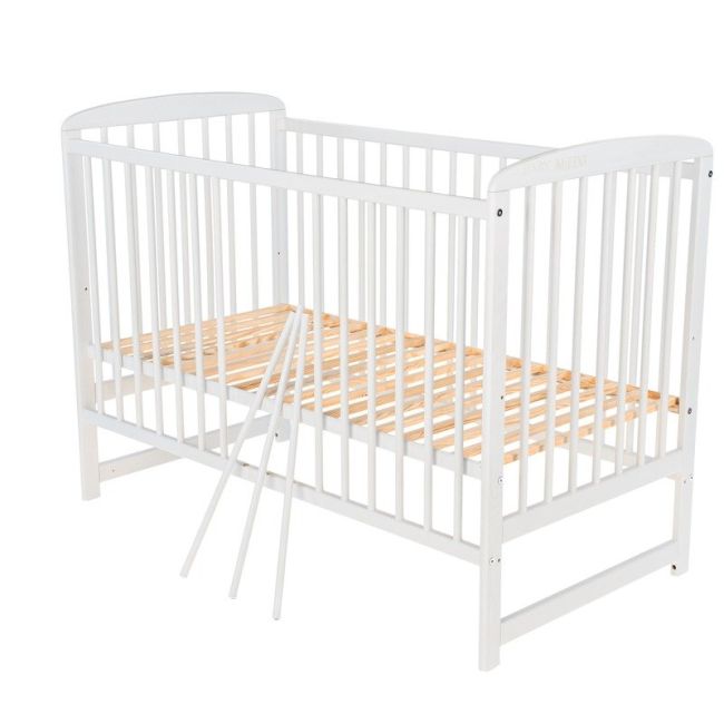 BabyNeeds - Patut din lemn Ola 120x60 cm, Alb BYNBOOLA01AL