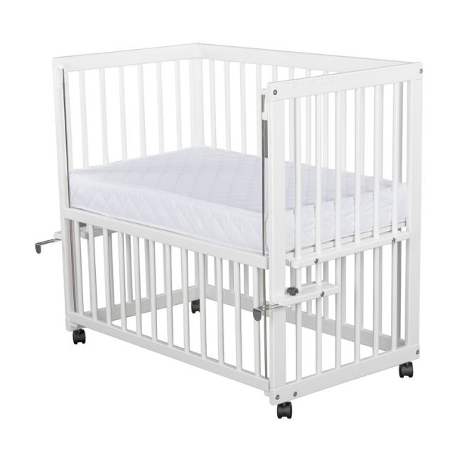 BabyNeeds - Patut evolutiv Dalia 90x50 cm, Alb + Saltea 8 cm BYNBODAL10CM03AL