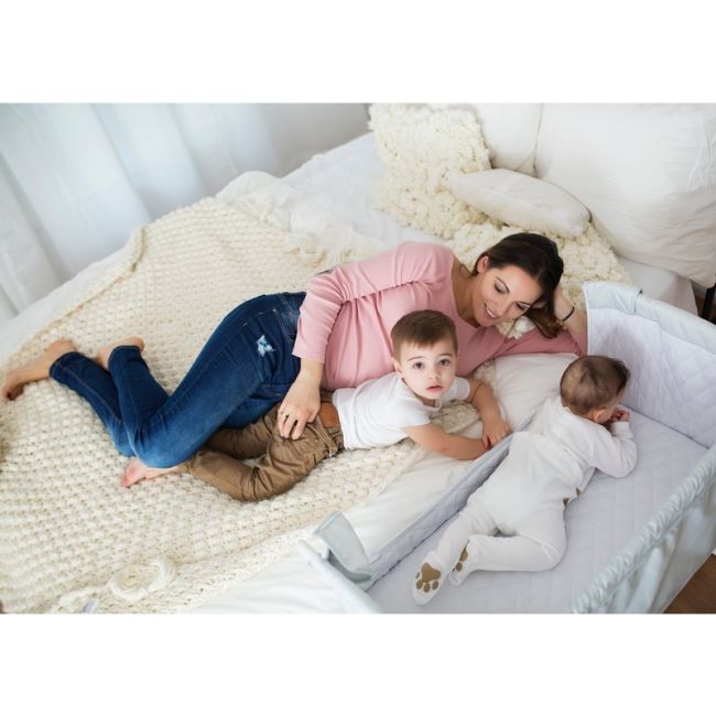 Lionelo - Patut co-sleeper Theo Dark 2 in 1, 90x50 cm, Gri BYNLO-THEO_Dark_Grey