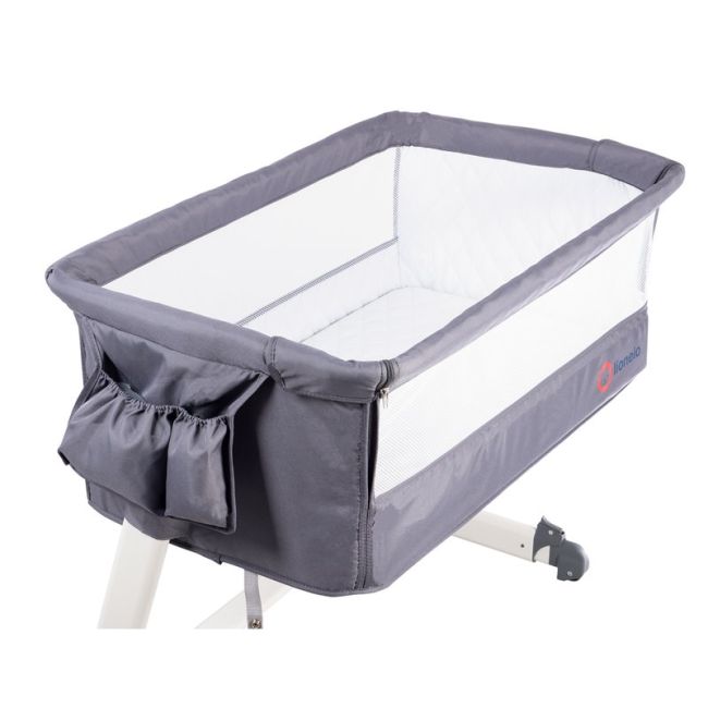 Lionelo - Patut co-sleeper Theo Dark 2 in 1, 90x50 cm, Gri BYNLO-THEO_Dark_Grey