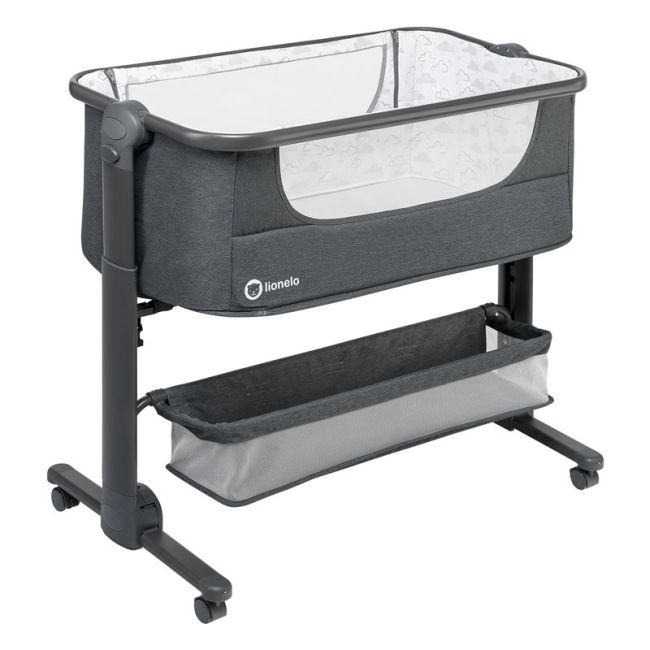 Lionelo - Patut co-sleeper Timon Pliabil, 3 in 1 din Aluminiu, 90x50 cm, Gri BYNLO-TIMON