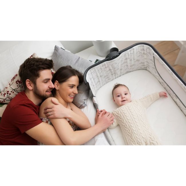 Lionelo - Patut co-sleeper Timon Pliabil, 3 in 1 din Aluminiu, 90x50 cm, Gri BYNLO-TIMON