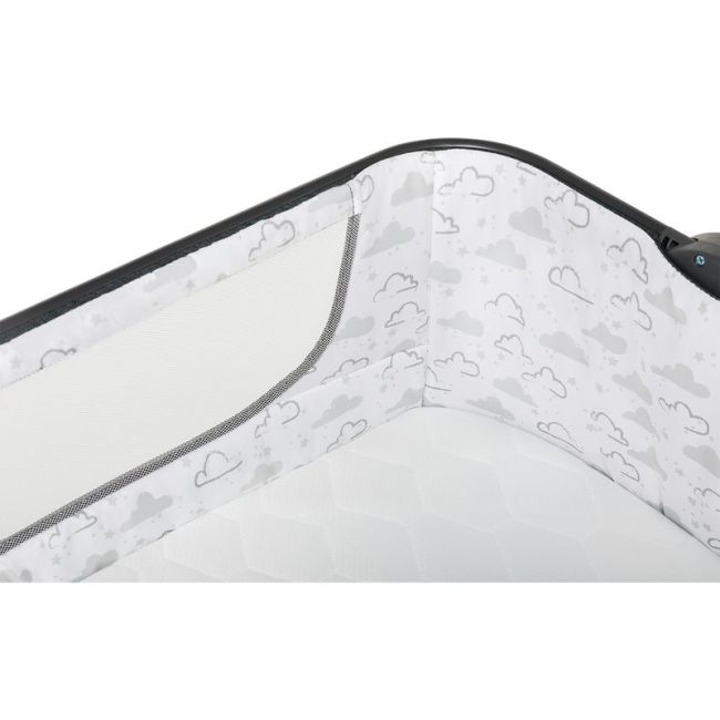 Lionelo - Patut co-sleeper Timon Pliabil, 3 in 1 din Aluminiu, 90x50 cm, Gri BYNLO-TIMON