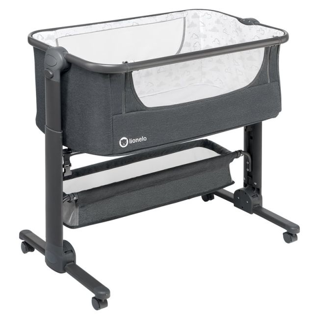 Lionelo - Patut co-sleeper Timon Pliabil, 3 in 1 din Aluminiu, 90x50 cm, Gri BYNLO-TIMON