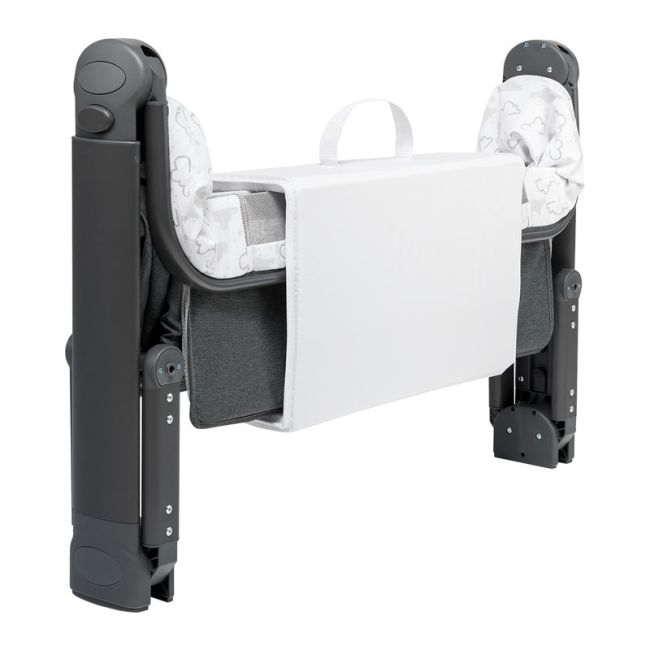 Lionelo - Patut co-sleeper Timon Pliabil, 3 in 1 din Aluminiu, 90x50 cm, Gri BYNLO-TIMON