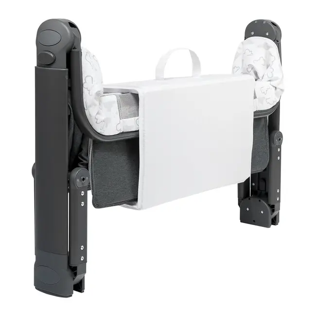 Lionelo - Patut co-sleeper Timon Pliabil, 3 in 1 din Aluminiu, 90x50 cm, Gri BYNLO-TIMON