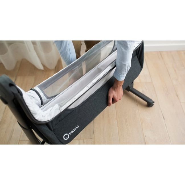 Lionelo - Patut co-sleeper Timon Pliabil, 3 in 1 din Aluminiu, 90x50 cm, Gri BYNLO-TIMON
