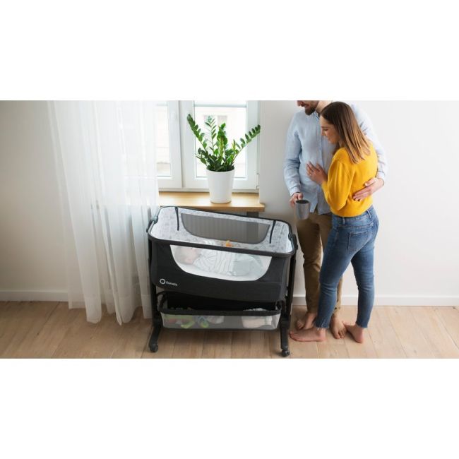 Lionelo - Patut co-sleeper Timon Pliabil, 3 in 1 din Aluminiu, 90x50 cm, Gri BYNLO-TIMON