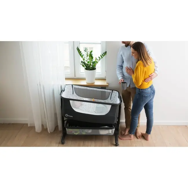 Lionelo - Patut co-sleeper Timon Pliabil, 3 in 1 din Aluminiu, 90x50 cm, Gri BYNLO-TIMON