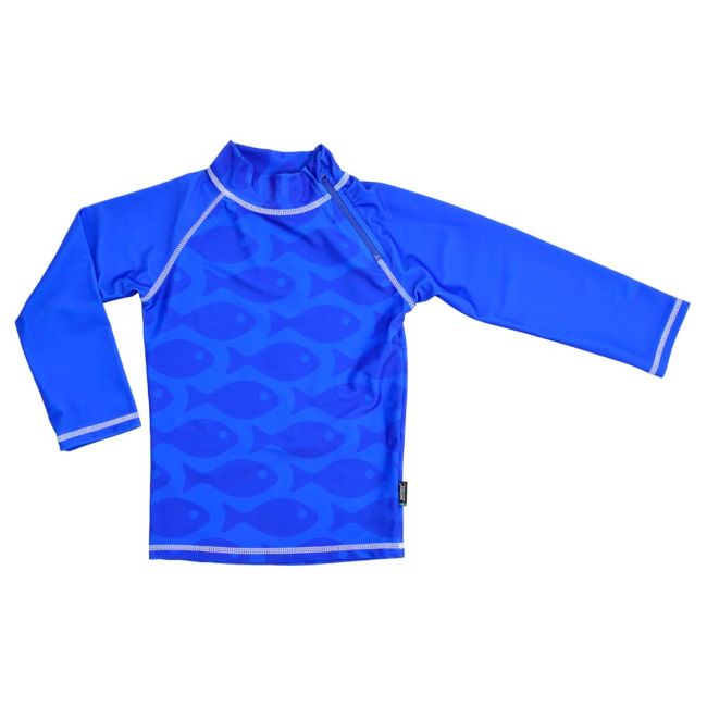 Tricou de baie  Fish Blue marime 122-128 protectie UV Swimpy SUP34-SF7004B