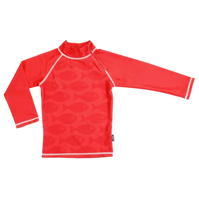 Tricou de baie Fish Red marime 110-116 protectie UV Swimpy SUP34-SF7003R