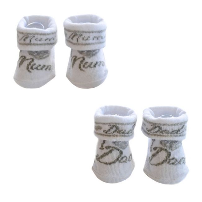 Ciorapei pentru bebelusi - Love for mum or dad - MBS286.0-3 luni.I love mum