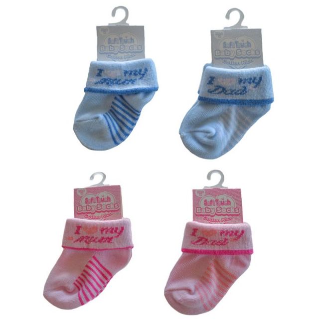 Ciorapei bebelusi love - DKWS290.0-3 luni.I love dad.Bleu
