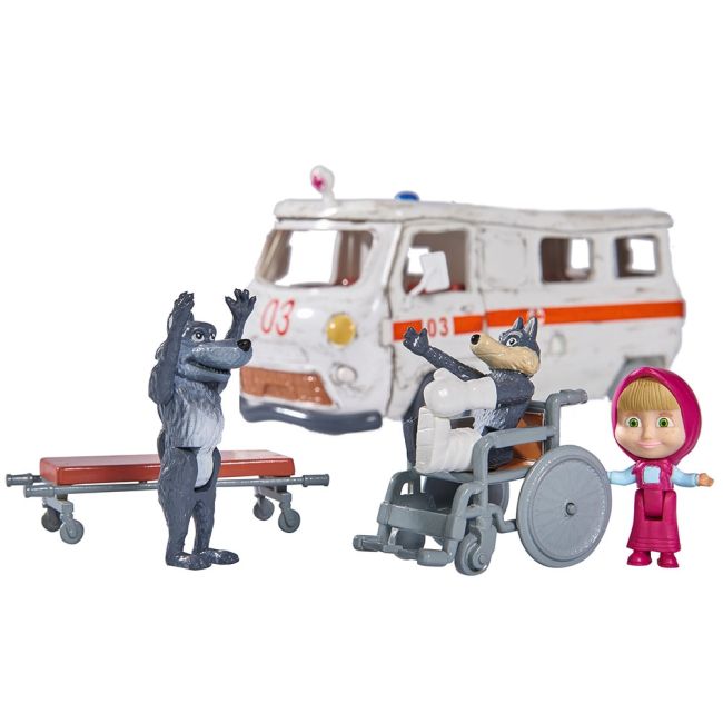 Masina simba masha and the bear ambulance cu accesorii hubs109309863