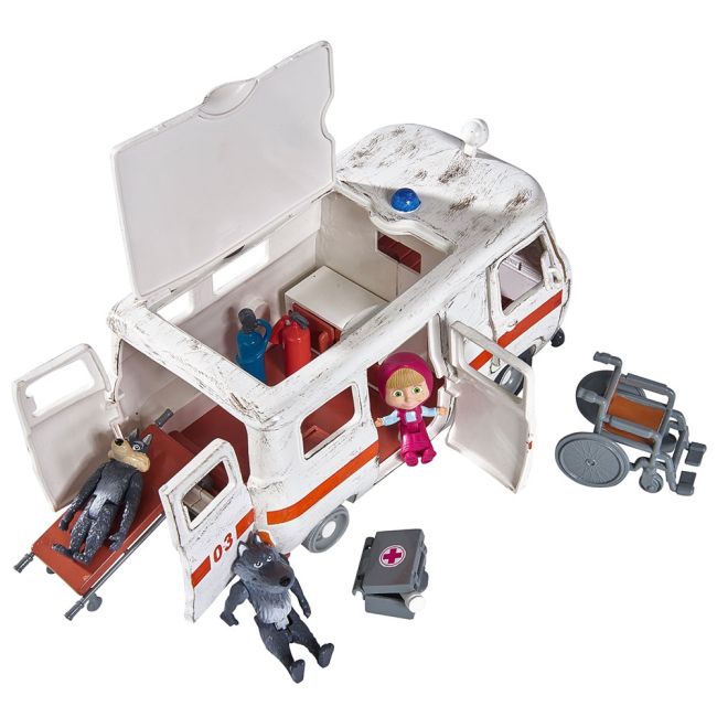 Masina simba masha and the bear ambulance cu accesorii hubs109309863