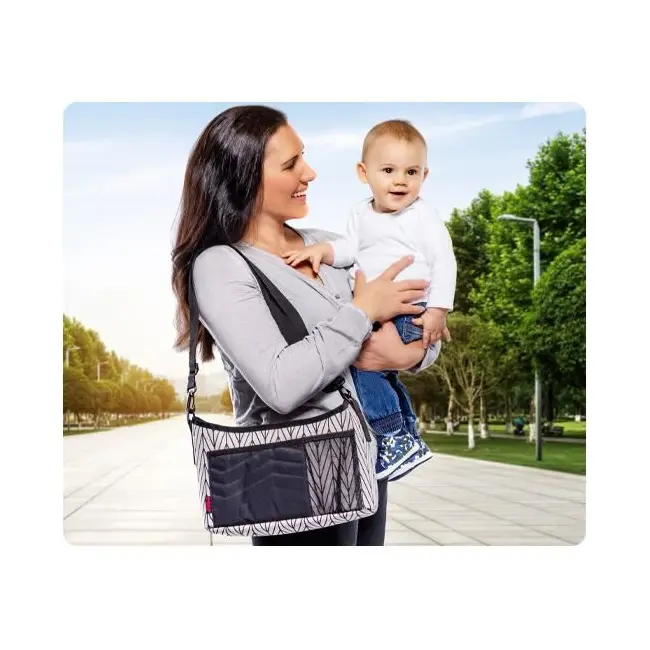 Geanta organizator cu aleza pentru schimbat scutecul bebelusului Reer Clip&Go Vario 84072