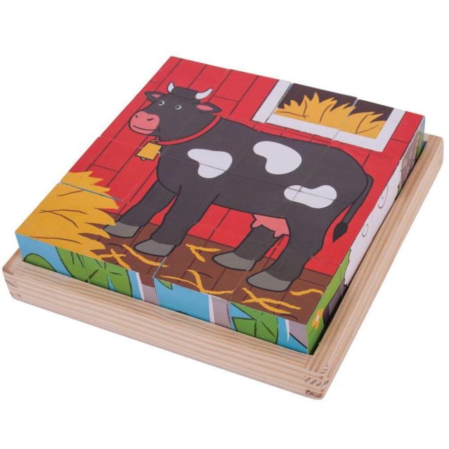 Puzzle cubic - animalute de la ferma