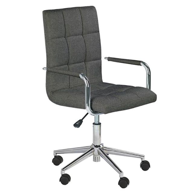 Scaun birou copii hm gonzo 3, tapiterie stofa, cadru polipropilena, inaltime reglabila, brate tapitate, 90 kg, gri inchis drm4870