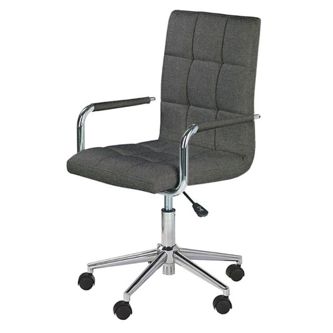 Scaun birou copii hm gonzo 3, tapiterie stofa, cadru polipropilena, inaltime reglabila, brate tapitate, 90 kg, gri inchis drm4870
