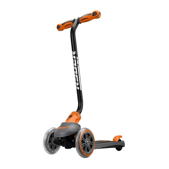 Trotineta pentru copii cu 3 roti Saica Ryder Neo 3401 cu roti din silicon reglabila pe inaltime pliabila portocaliu cu negru - SOLSA3401