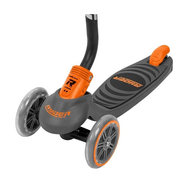 Trotineta pentru copii cu 3 roti Saica Ryder Neo 3401 cu roti din silicon reglabila pe inaltime pliabila portocaliu cu negru - SOLSA3401