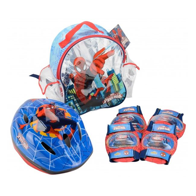 Set accesorii protectie pentru bicicleta role trotineta Saica 9446 Spiderman - SOLSA9446