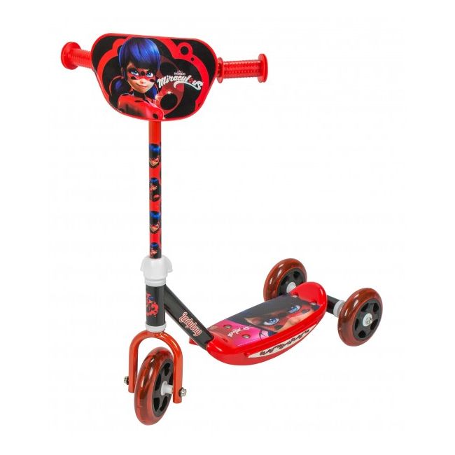 Trotineta pentru copii cu 3 roti Saica Ladybug Buburuza Miraculoasa 5824 cu roti din silicon - SOLSA5824