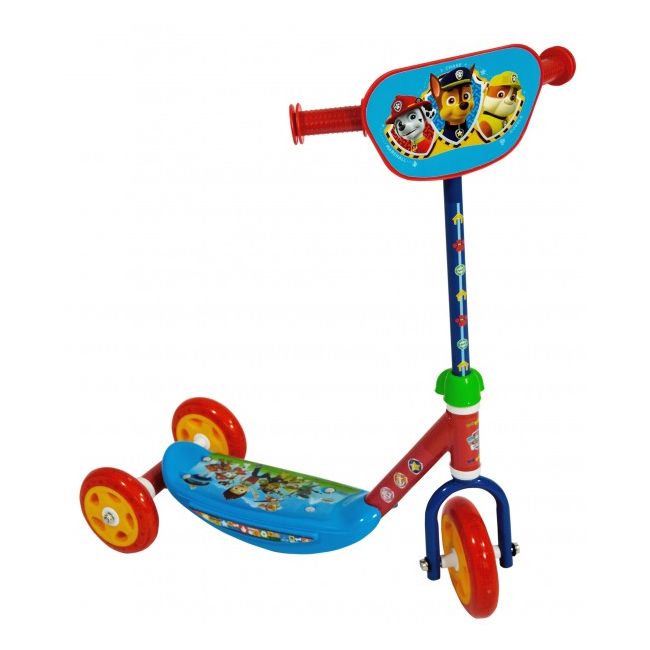 Trotineta pentru copii cu 3 roti Saica Paw Patrol 7368 cu roti din silicon albastru cu rosu - SOLSA7368