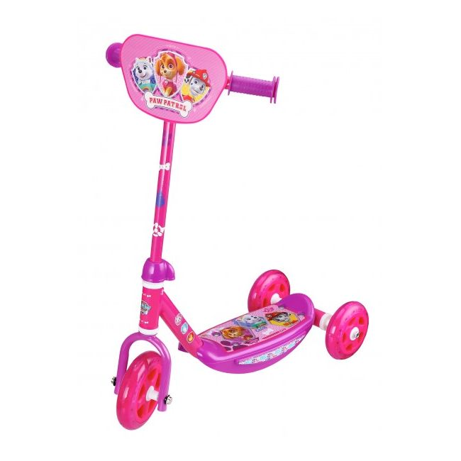 Trotineta pentru copii cu 3 roti Saica Paw Patrol Girls 2277 cu roti din silicon roz cu mov - SOLSA2277