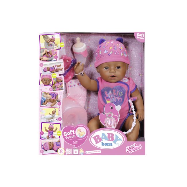 BABY born - Papusa etnica interactiva cu corp moale, 43 cm - ARTZF824382