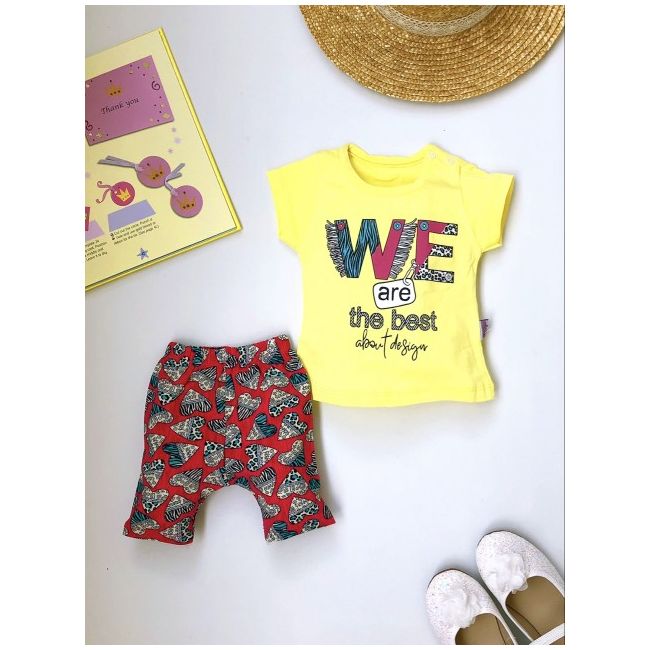 Costumas fetite cu tricou - We are the best! MBDR048.9 luni