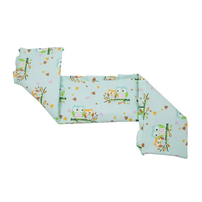 Lenjerie MyKids Mini Bufnite Turquoise 4 Piese 120x60 - MYK00008926