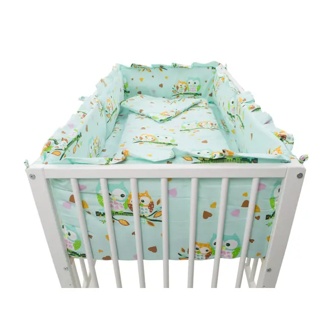 Lenjerie MyKids Mini Bufnite Turquoise 4+1 Piese 140x70 - MYK00008929