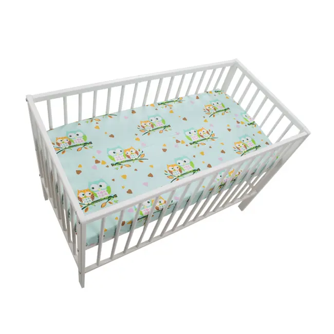 Lenjerie MyKids Mini Bufnite Turquoise 4 Piese 120x60 - MYK00008926