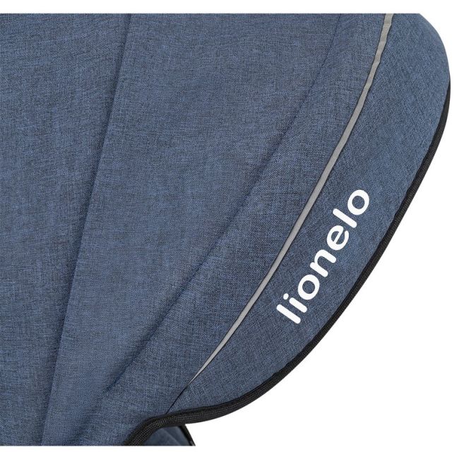 Lionelo - Tricicleta Tris Jeans Mecanism de pedalare libera, Suport picioare, Control al directiei, Scaun reversibil, Rotire 360 grade, Pliabila, Albastru BYNLO-TRIS_JEANS