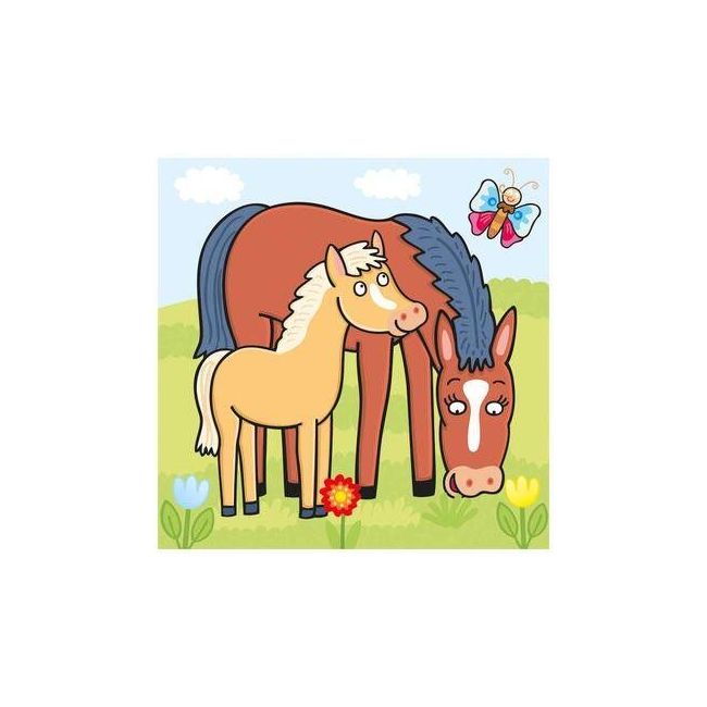Baby puzzle - animalute jucause (3,4 si 5 piese)