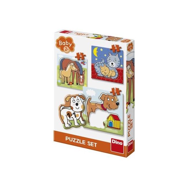 Baby puzzle - animalute jucause (3,4 si 5 piese)