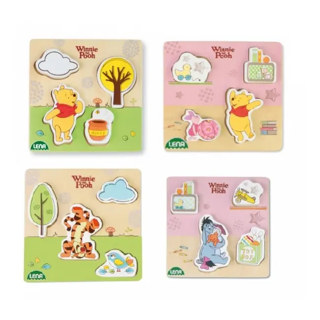 Puzzle din lemn Lena pentru copii 4 piese mari Winnie the Pooh - SOLLE32120