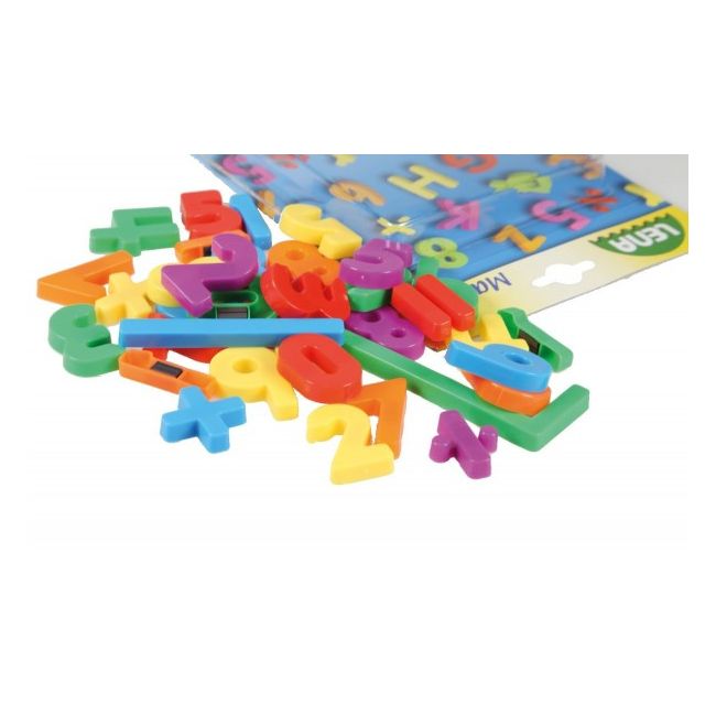 Set cifre si semne matematice magnetice Lena multicolore 36 piese 3 cm lungime - SOLLE65747