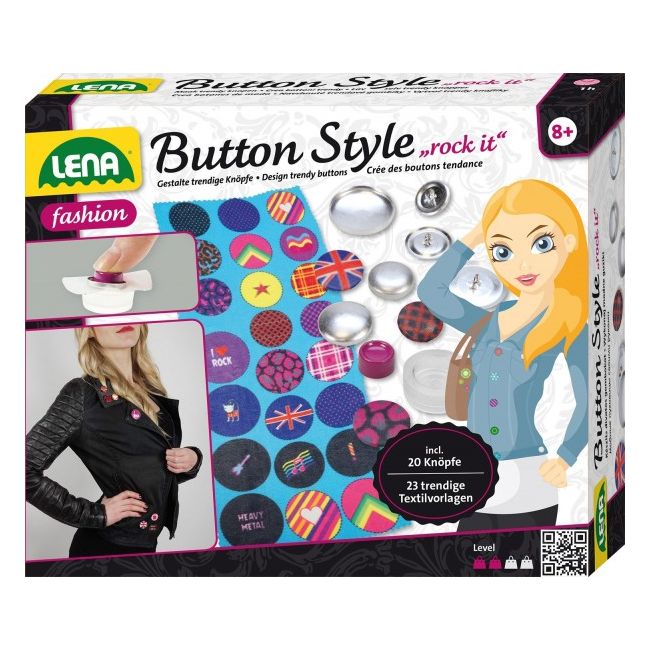 Set creativitate creatie insigne si nasturi Lena 20 insigne cu modele - SOLLE42596