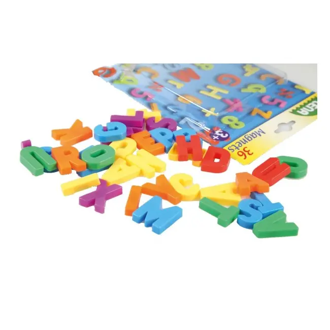 Set litere mari magnetice Lena multicolore 36 piese 3 cm lungime - SOLLE65745