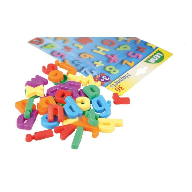 Set litere mici magnetice Lena multicolore 36 piese 3 cm lungime - SOLLE65746