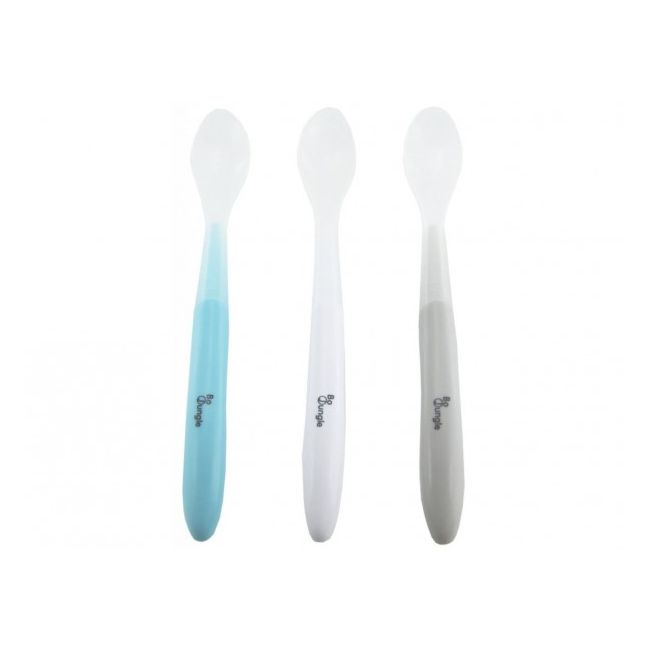Set tacamuri copii BO Jungle 3 lingurite moi din silicon albastre - SOLBJB571010