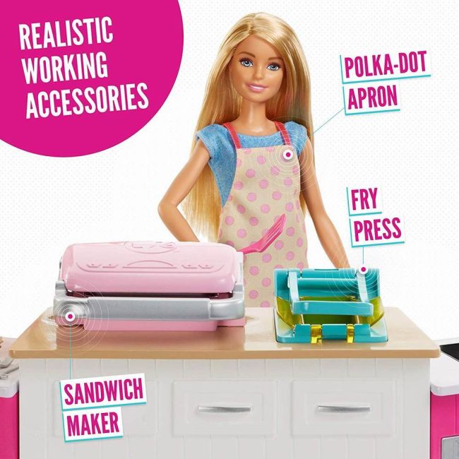 PAPUSA BARBIE CU SET DE JOACA BUCATARIE VIVMTFRH73